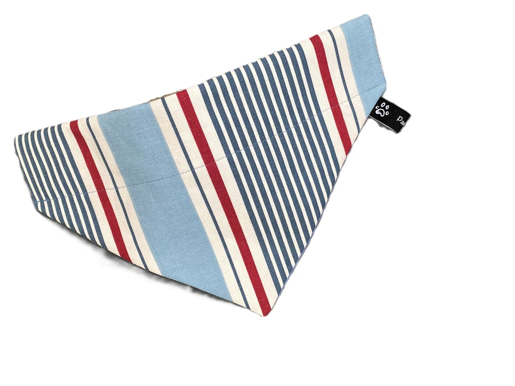 Dog bandana, cute deckchair stripe, bandanas for dogs, dog neckerchief, slide on
