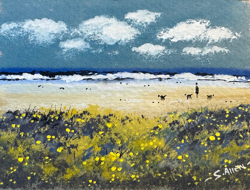 Original Aceo Painting ‘ Silver Sands ‘by Stephen Allen 