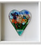 Flower Garden Heart in Box Frame Fused Glass Picture 010  - Image 5