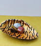 Hand Decorated Gaper Shell Trinket Dish