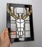 Stag Skull Stained Glass Window Hanging - Image 3