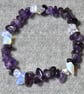 Amethyst and Opalite Crystal Chip Elastic Bracelet