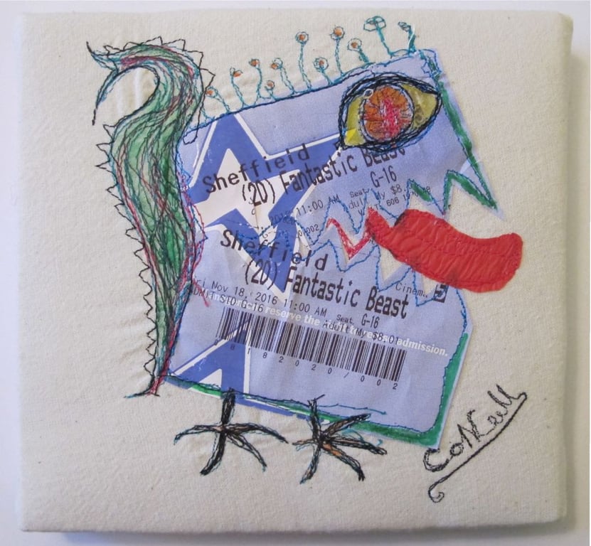 Ticket Monster 1 -  mixed media art - Gift for Movie Lovers