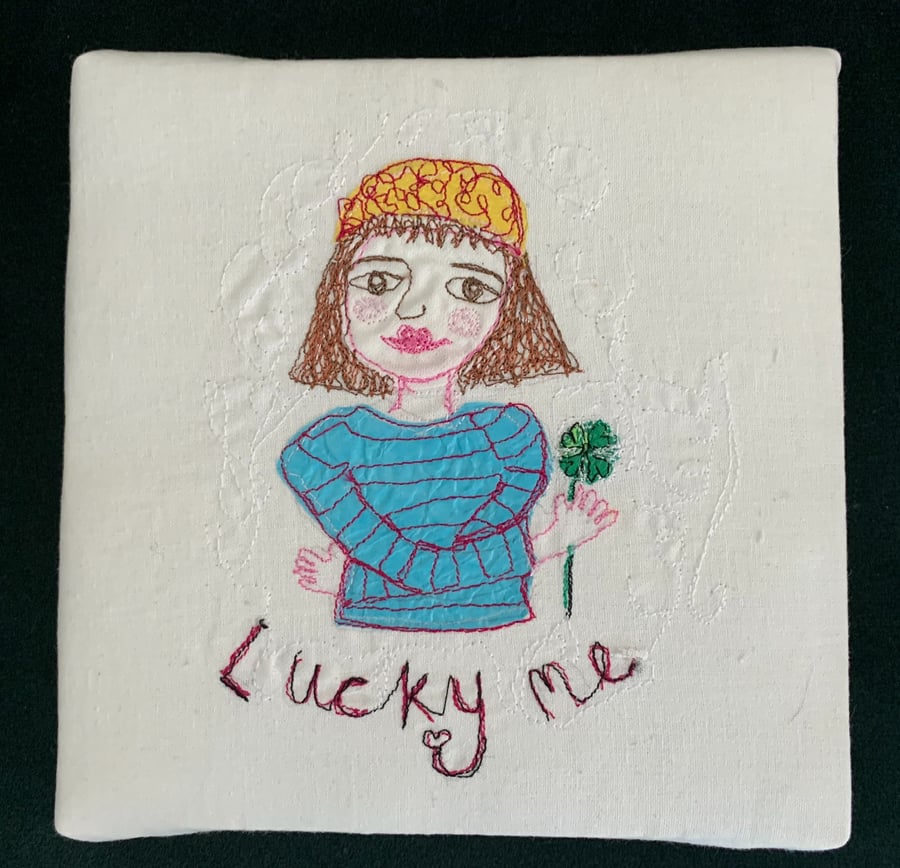 Miss Shamrock.  Free Style Embroidery
