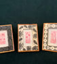Three mini Framed Collagraph prints in Pink - Image 1