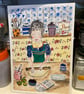 Saturday Morning Home Baking. -   Original watercolour and ink drawing 