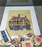 Little and Large -  A4 print of a collage made from postage Stamps - Image 2