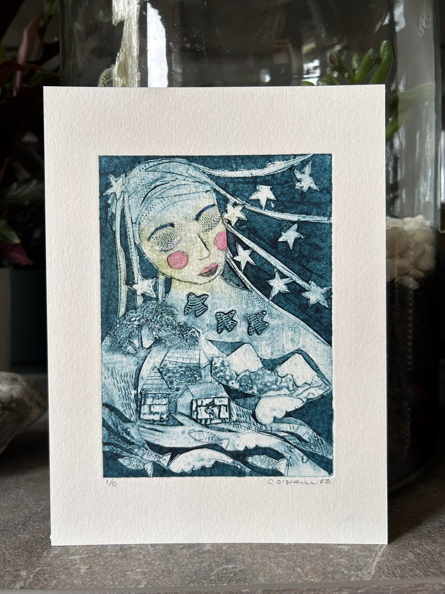 Dreaming of Home - Original Collagraph Print - Printmaking