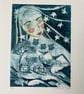 Dreaming of Home - Original Collagraph Print - Printmaking - Image 3