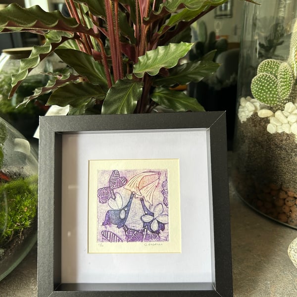 Mini Midnight Garden  edition 5.6 - original handmade print