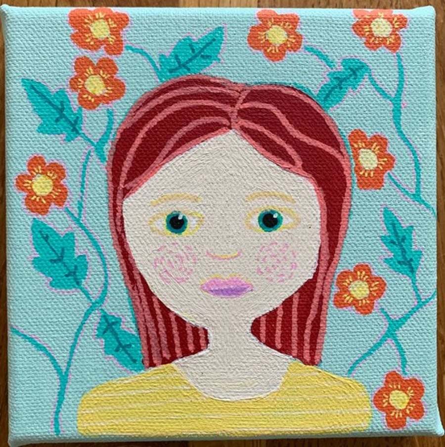 Ginny  - Original Painting. Christmas Gift - small artwork