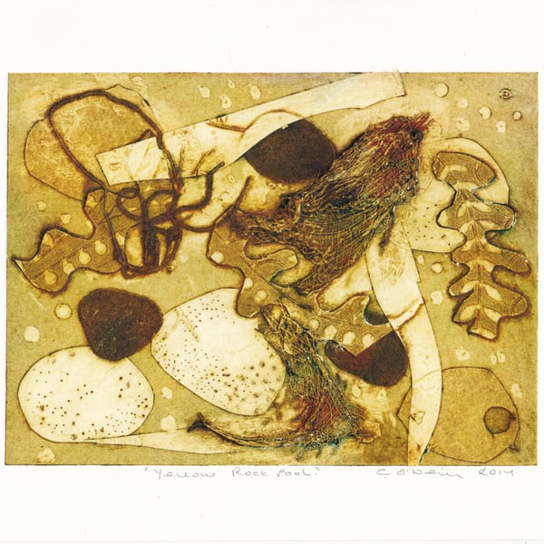 The wonderful world under the  sea  - Collagraph Print Made in Yorkshire