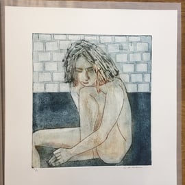 Female  Nude  - Original Collagraph Print