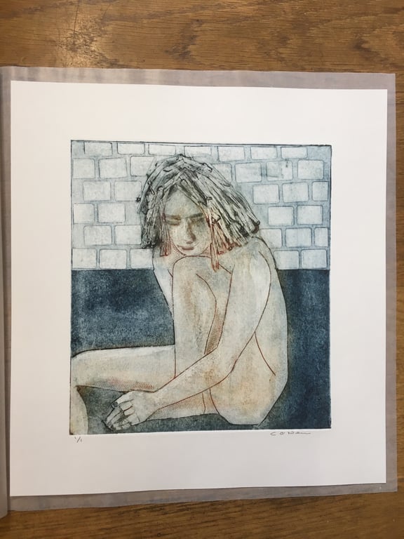 Female  Nude  - Original Collagraph Print