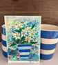 Daisies in Cornishware - Watercolour and Gouache - Image 1