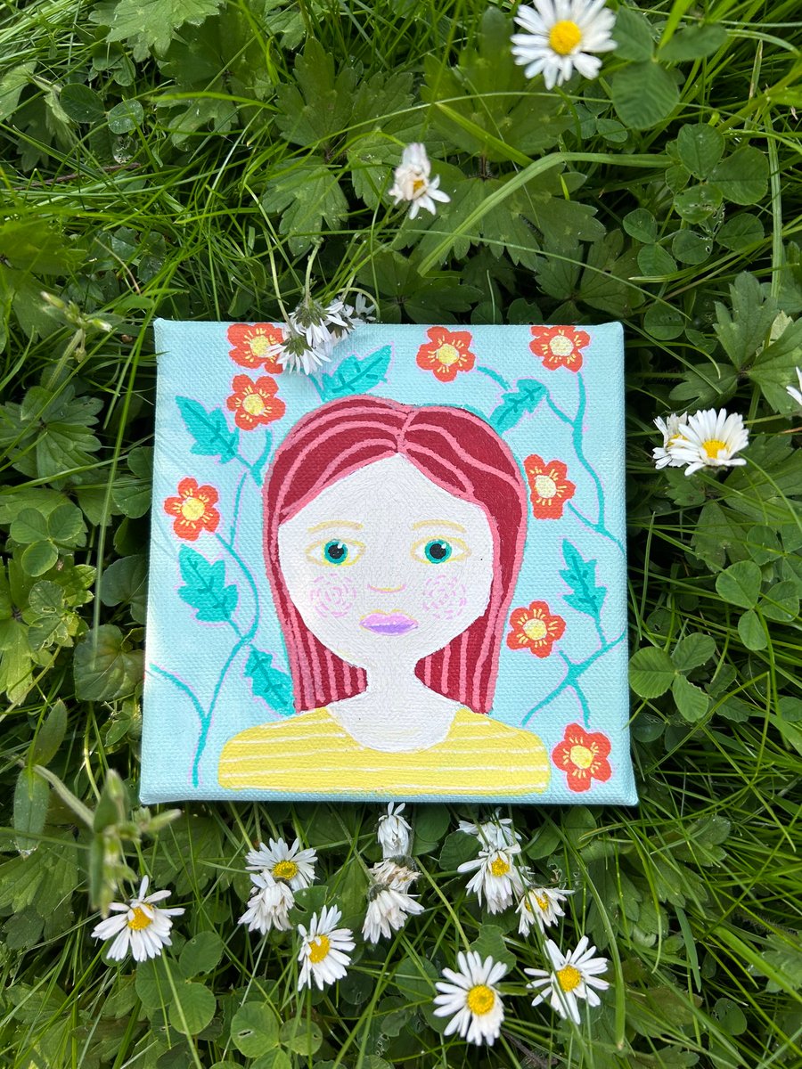 Ginny  in a Lemon jumper - Original Painting.  - small artwork