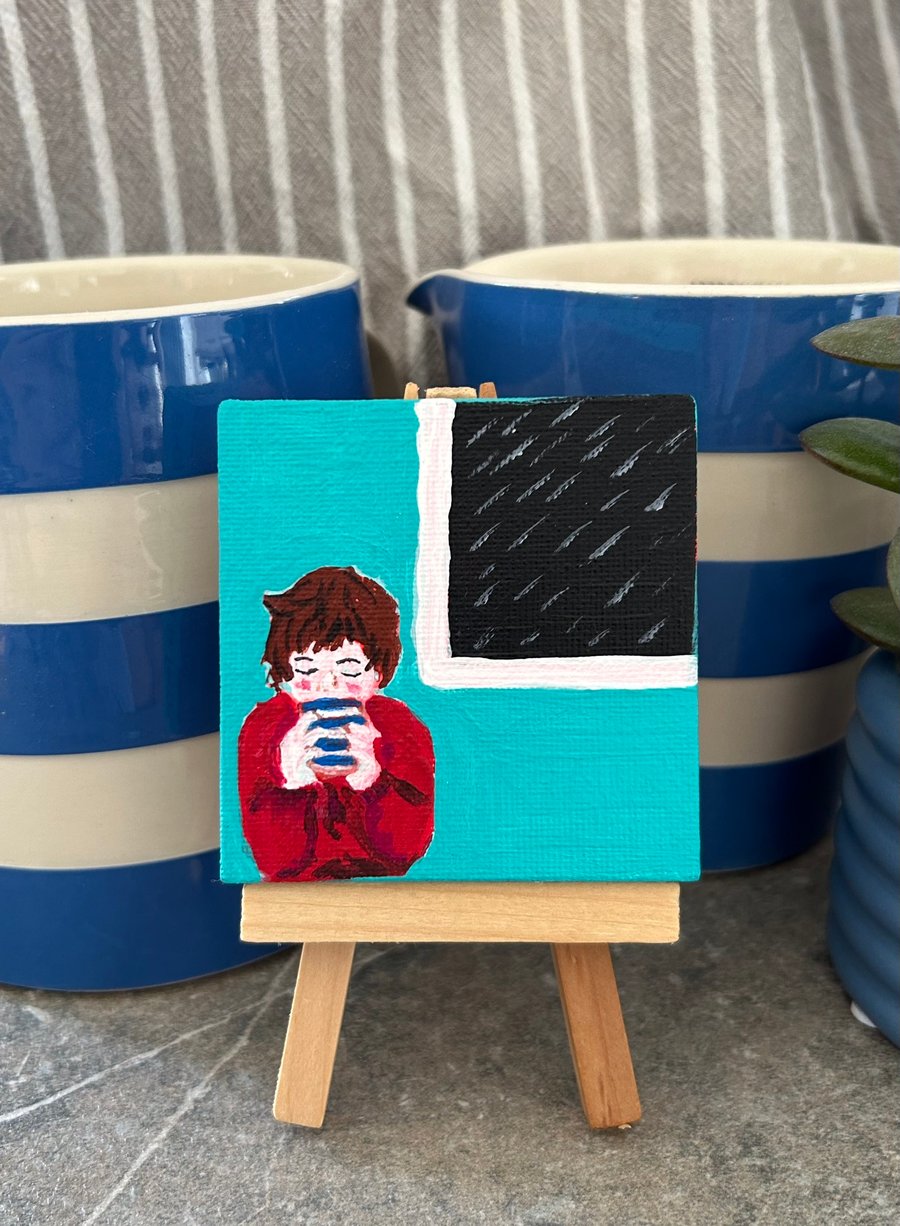 Hot Chocolate Time Mmmmmm  Small original Painting