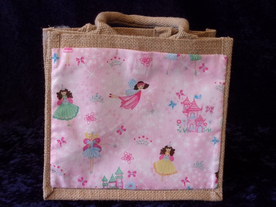 Fairies and Castles Small Jute Bag