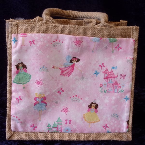 Fairies and Castles Small Jute Bag