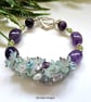 Amethyst, Peridot & Rainbow Flourite Bracelet 