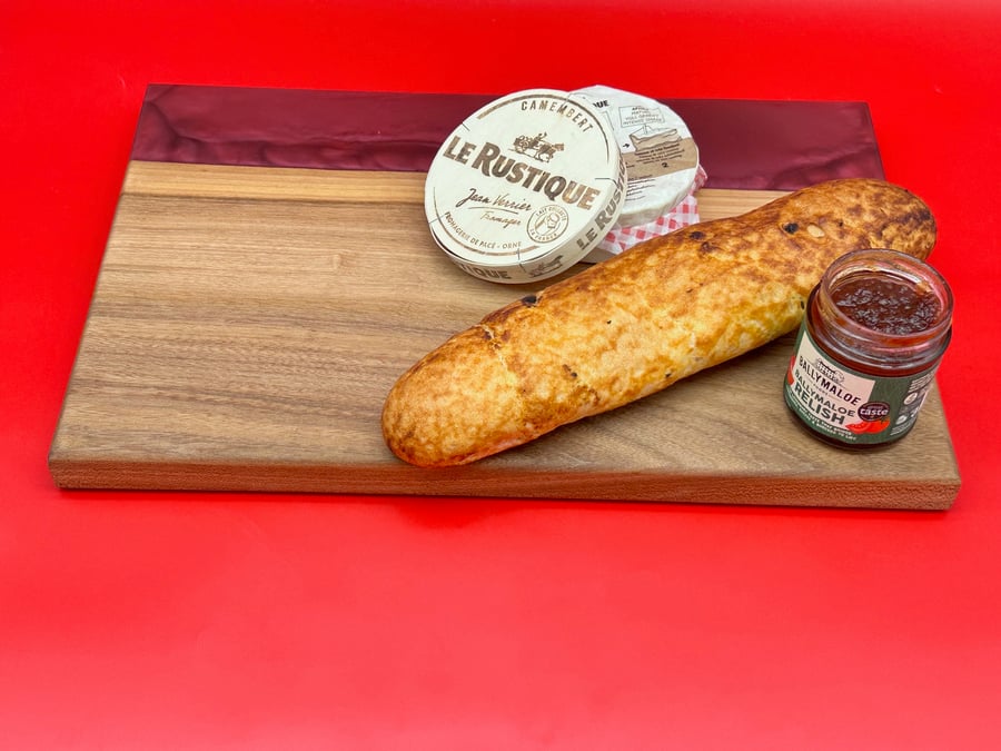 Handcrafted wood and resin charcuterie board