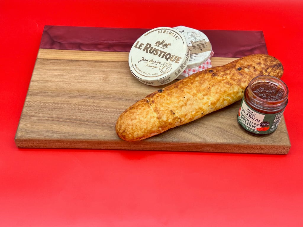 Handcrafted wood and resin charcuterie board