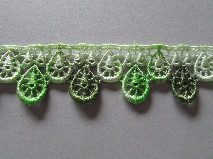 Green Ombre Venise Guipure Lace sold by the metre