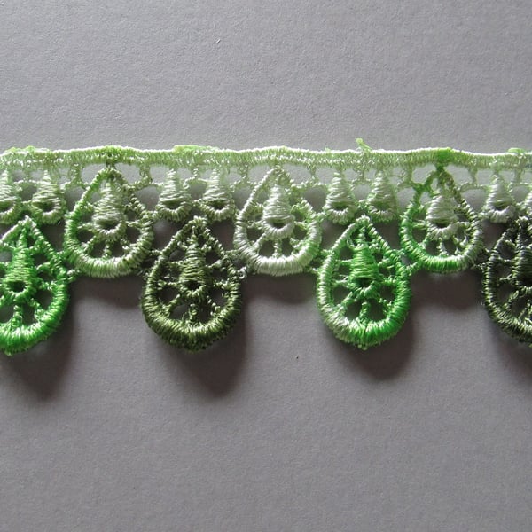 Green Ombre Venise Guipure Lace sold by the metre