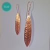 Copper feather earrings 