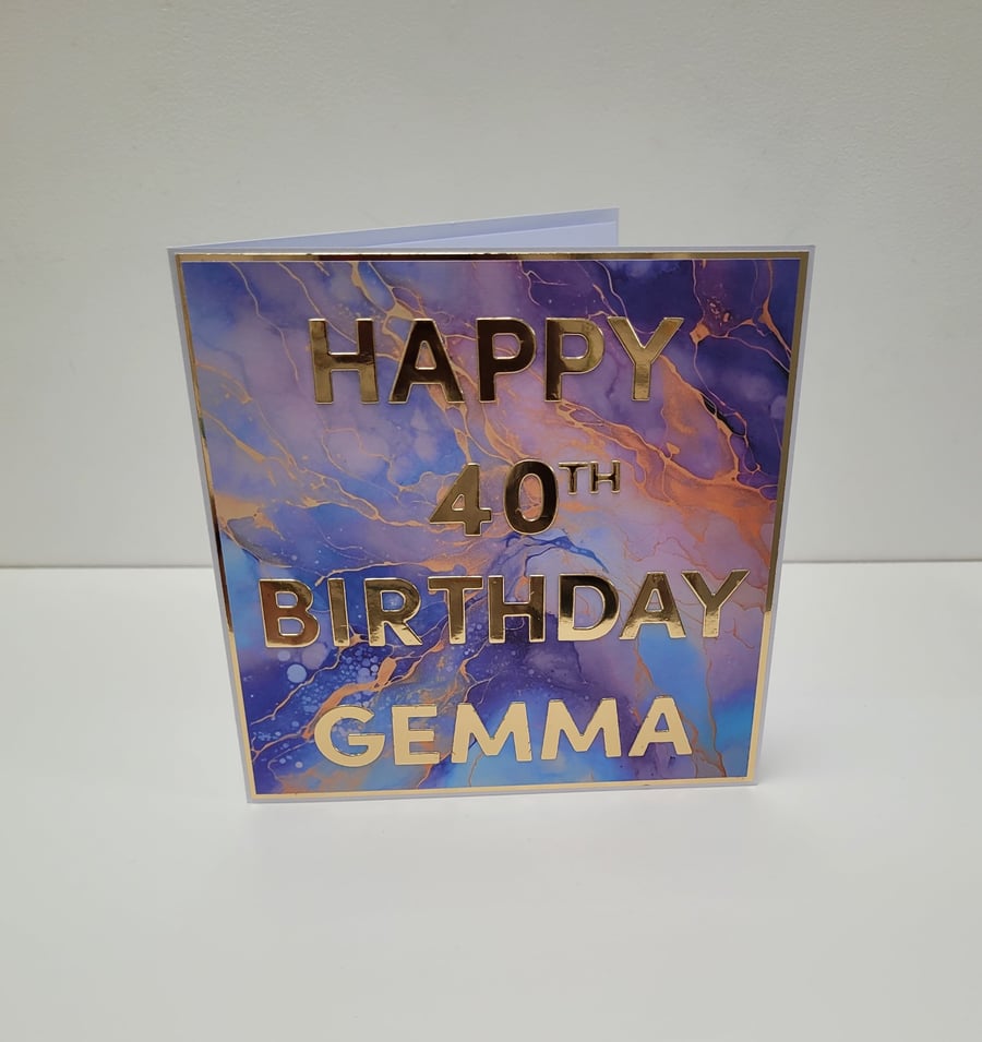 40th Birthday Card - RESERVED FOR MARIE