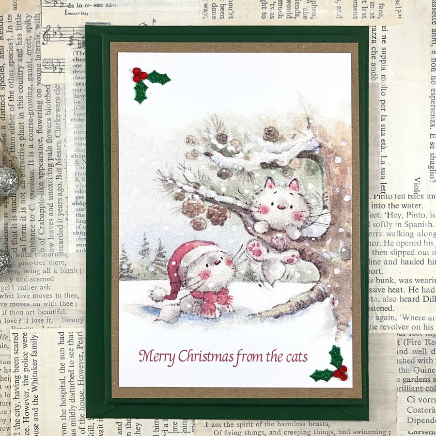 Christmas card - Merry Christmas from the cats