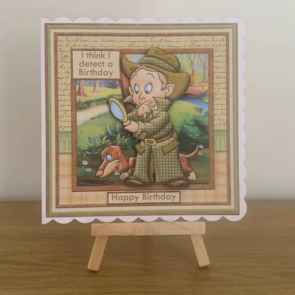 Handmade Private Eye Men's 3D Birthday Card