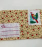 Gift envelope,  hand stitched. For small gifts or money. Yellow floral - Image 1