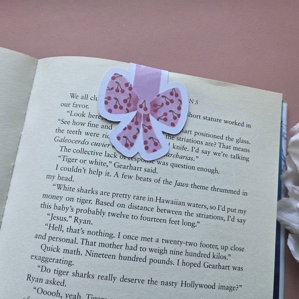Cherry Bow Magnetic Bookmark Bookish Gift Cute Bookmark