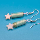 Shooting star paper beaded earrings