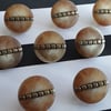 9 16" 15mm 24L Polyester Horn & Antique Brass bar Buttons
