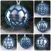 Christmas baubles boxed set of 6 large decorated with crochet lace A2