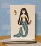 Coral Mermaid blank Card.  - Image 5