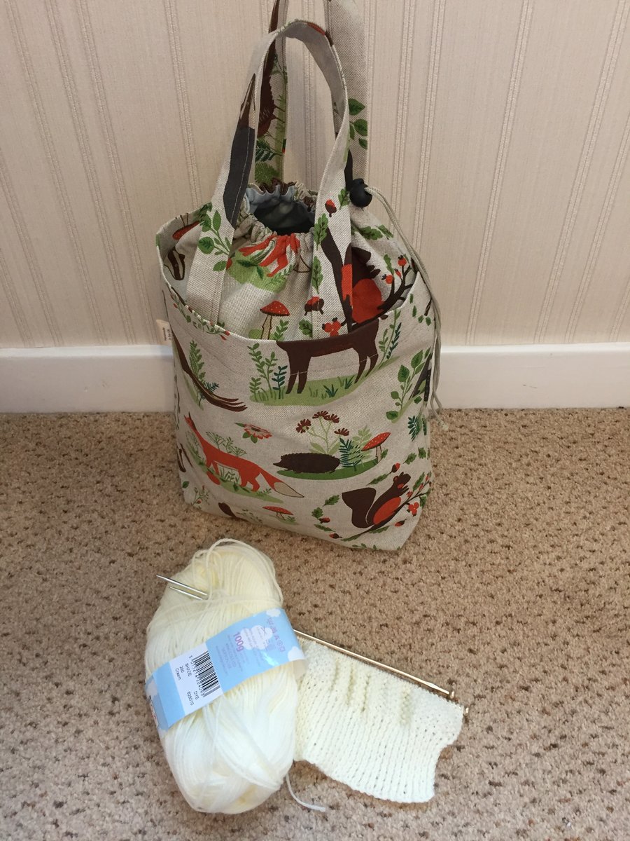 Woodland Knitting bag, Woodland Crotchet bag, Project bag