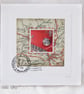 MIXED MEDIA ART CARD  CLASSIC CAR  VINTAGE MAP 