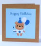 'Colourful Card' Boys Cute Teddy Bear Birthday Card 