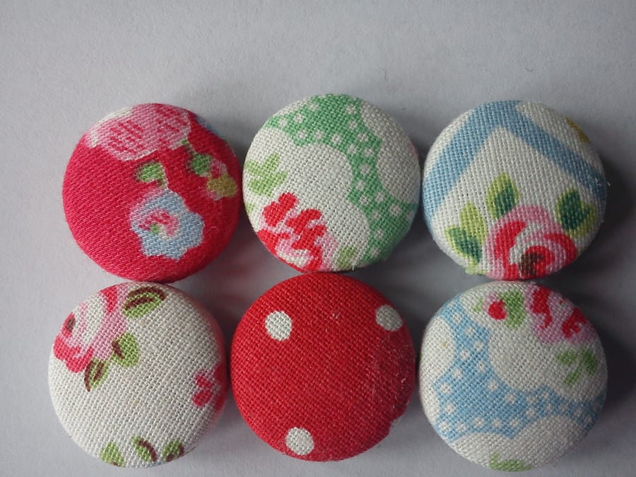 Cath Kidston fabric covered button fridge magnets
