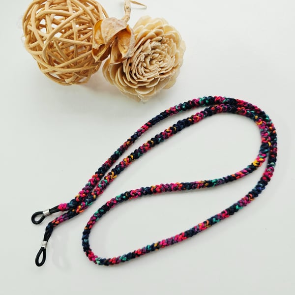 Multi Mix Glasses Cord, crochet cotton eyewear chain