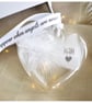 Nan Memorial Feather Bauble, In Memory of Nan, Heart Glass Christmas Ornament, R - Image 3