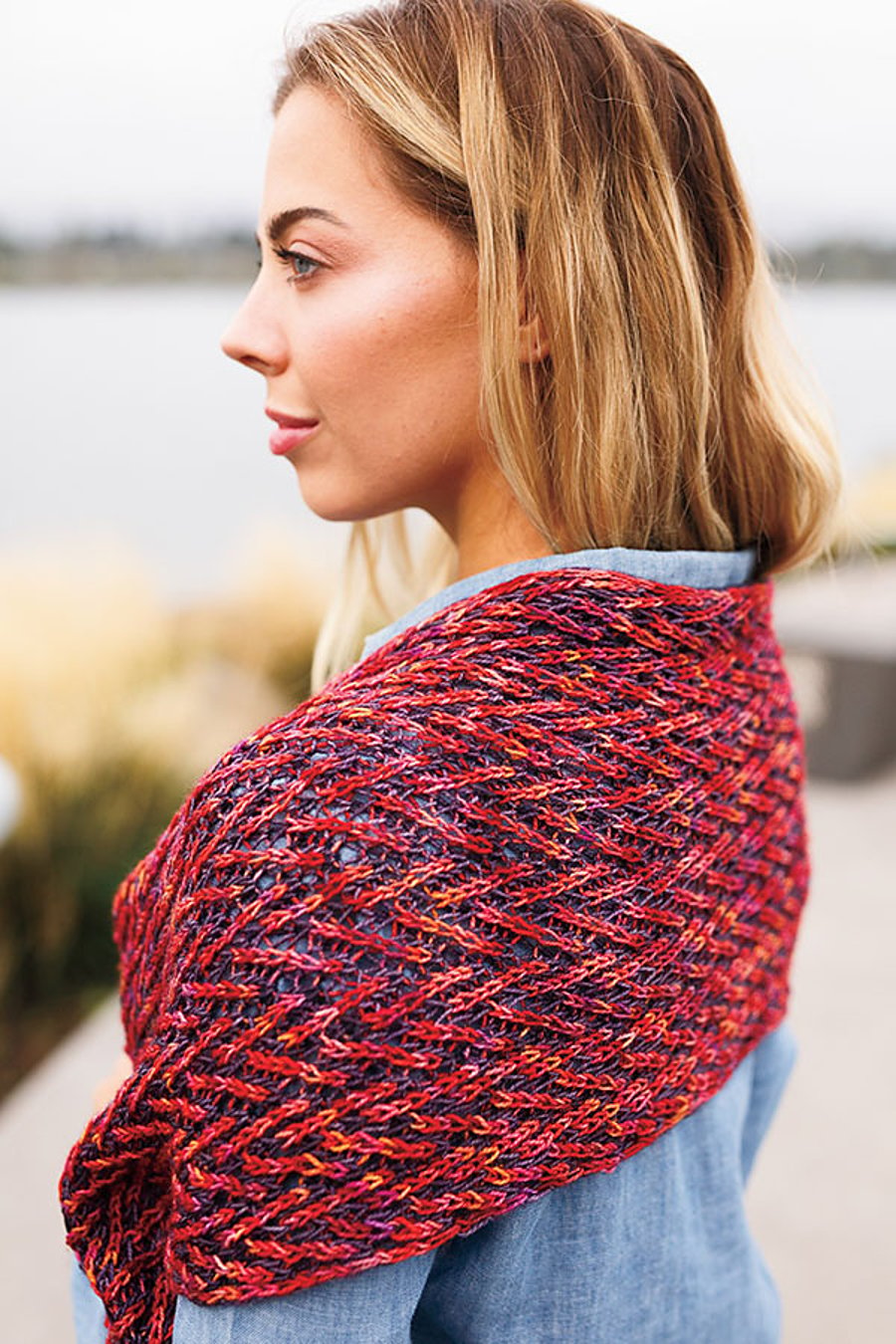 Brioche 2 coloured scarf knitting pattern
