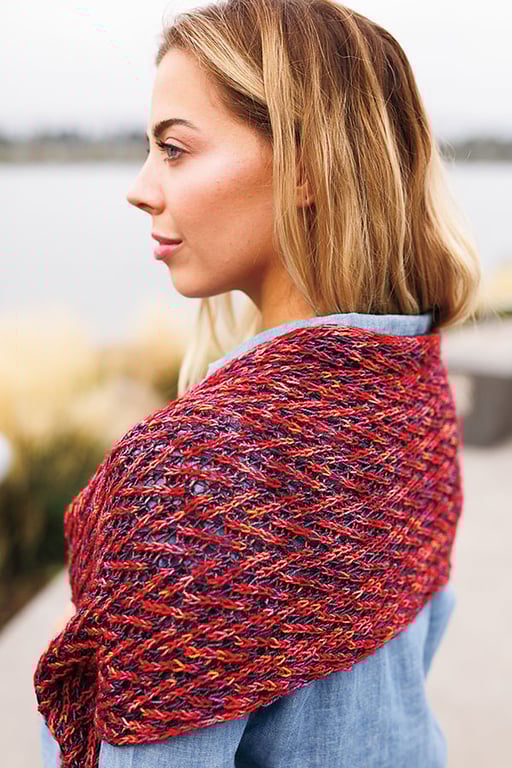 Brioche 2 coloured scarf knitting pattern