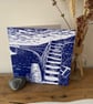 Lyme Regis Cobb original Lino print greetings card