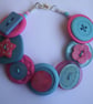 Turquoise and pink button bracelet  - Image 1