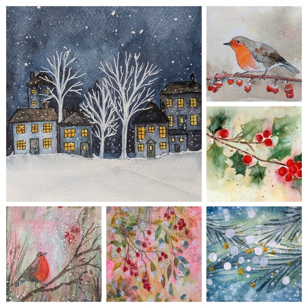 Assorted Christmas cards, 6 designs