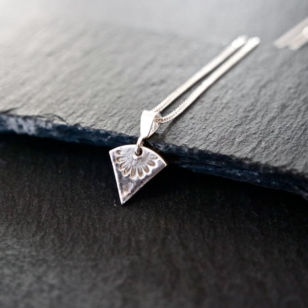 Fine Silver Necklace - little triangle flower